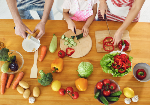 whole family cooking